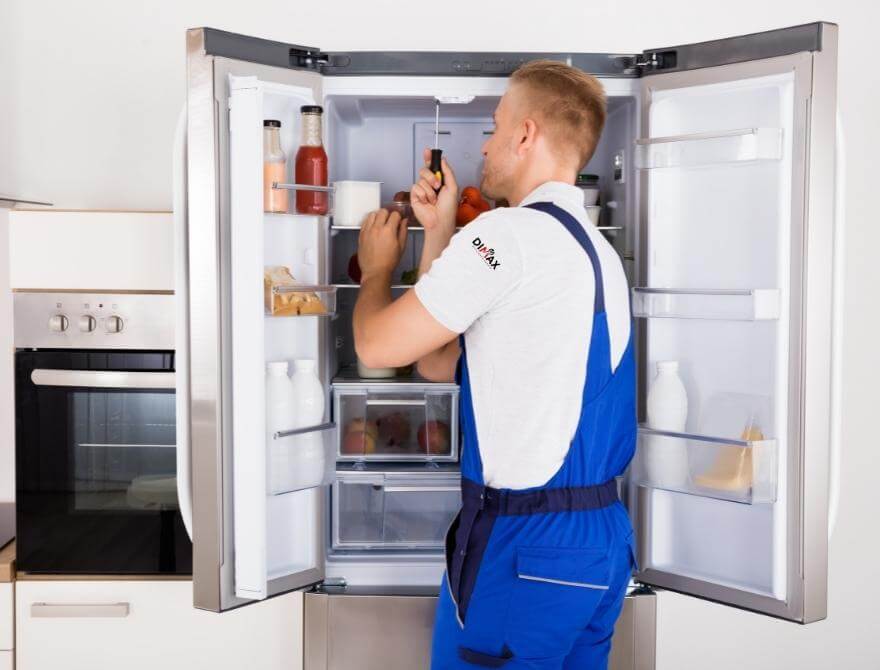 Dimax Fridge Repair Technician Fixing Stand Up Fridge